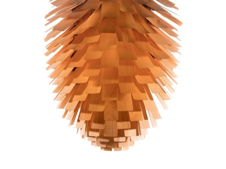 Đèn gỗ thả trần Trái Thông VNC0068 Φ450 x H630mm