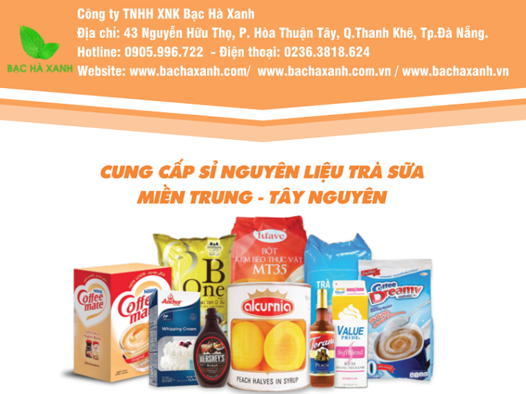 Bạc Hà Xanh cung cấp Nguyên Liệu Trà Sữa chất lượng cho thị trường miền Trung