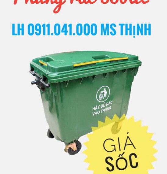 Xe thu gom rác 660lit-ms thịnh-0911.041.000