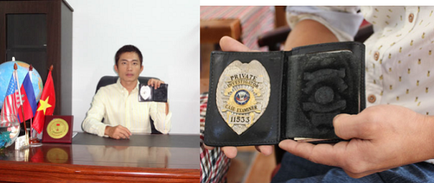 Thám tử Sài Gòn Lương Gia uy tín, chuyên nghiệp – Huy hiệu thám tử tư: PI – 11533 cấp tại Mỹ.