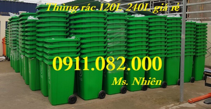 Mua bán giá rẻ thùng rác 120L 240L 660L tại vĩnh long- thùng rác y tế màu vàng-lh 0911082000