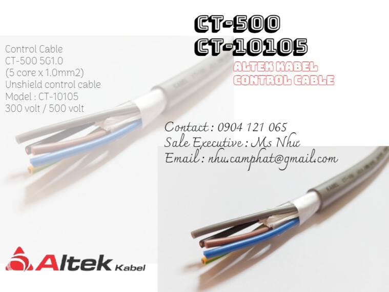 Cáp điều khiển CT-500 (10105) 5core x 1.0 SQMM Altek Kabel