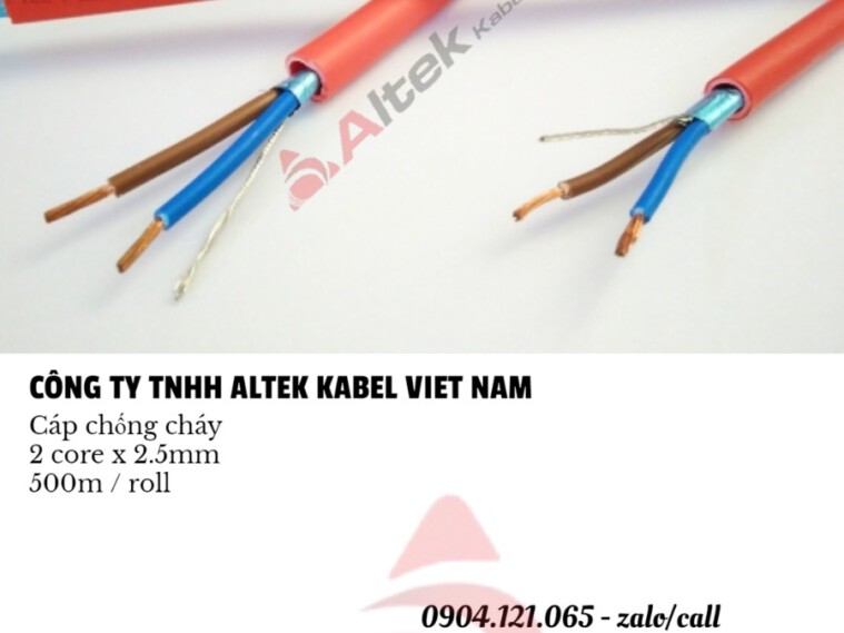 Fire resistant cable 1pair 12awg (2 core x 2.5mm ) Altek Kabel