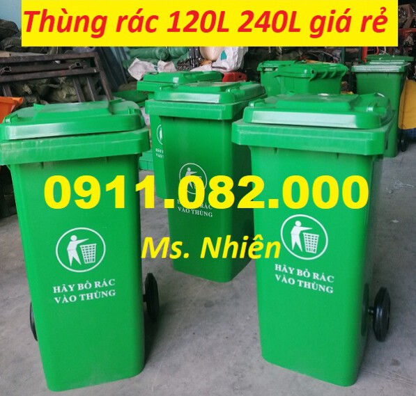 Chuyên sỉ lẻ thùng rác giá rẻ số lượng, thùng rác 120 lít, 240 lít, 660 lít- lh 0911082000