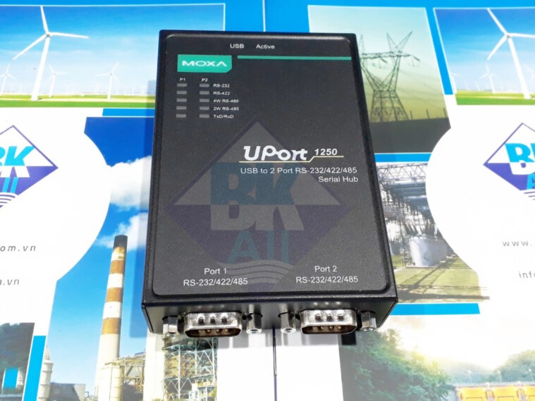 UPort 1250: USB to 2-port RS-232/422/485 serial hub
