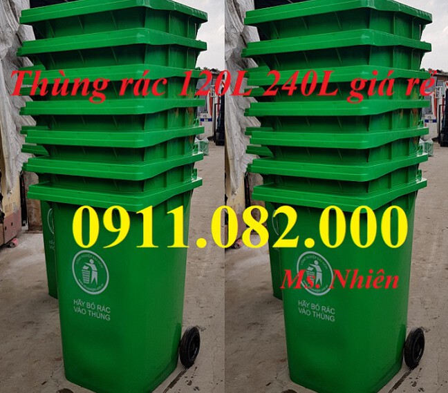 Tiền giang nơi bán thùng rác giá rẻ- Cung cấp thùng rác 120L 240L giá sỉ- lh 0911082000