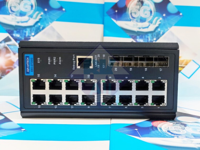 EKI-2720G-4FI-AE: Switch công nghiệp hỗ trợ 16 cổng Ethernet tốc độ 10/100/1000Base-T(X) và 4 cổng SFP