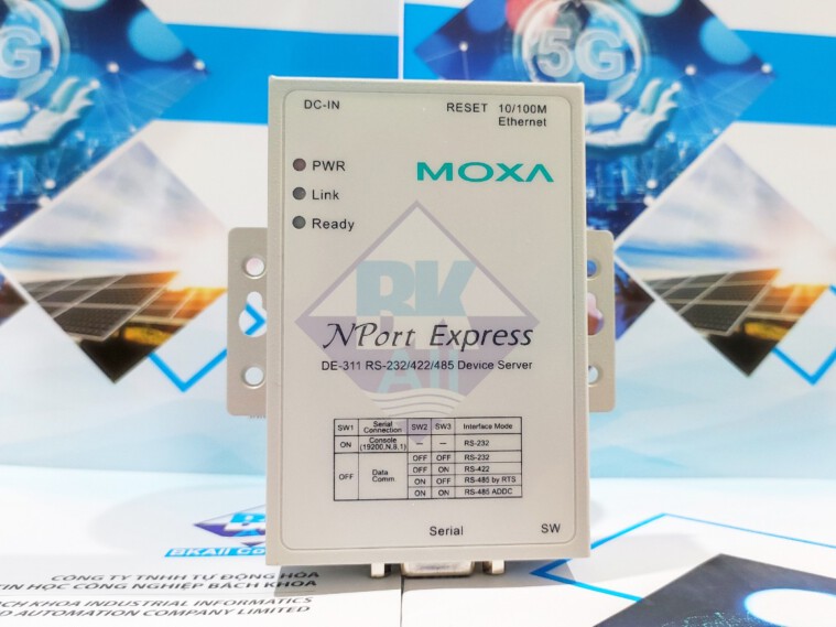 DE-311 Bộ chuyển đổi RS-232/422/485 với kết nối Ethernet 10/100 Mbps của hãng Moxa