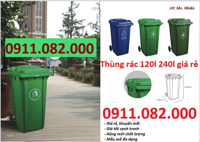 Đại hạ giá thùng rác 120l 240l  660- Nơi bán thùng rác giá rẻ tại cần thơ- lh 0911082000