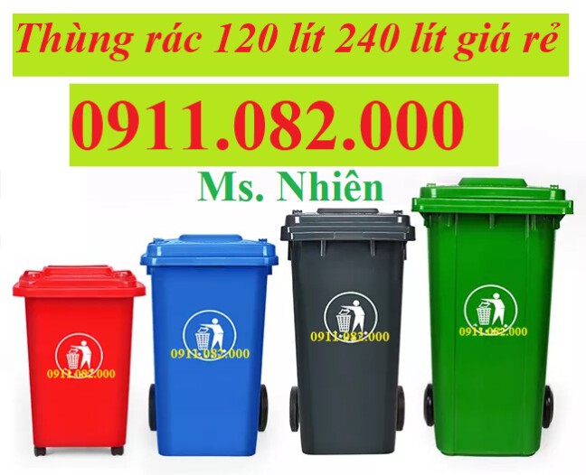 hạ giá thùng rác 120 lít 240 lít giá rẻ- xả 1000 thùng rác giá rẻ tại cần thơ- lh 0911082000