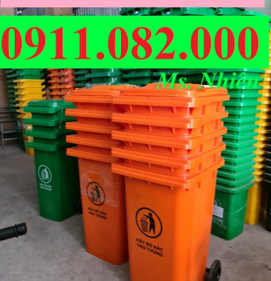 Thùng rác chuyên sỉ giá rẻ- Thùng rác 120l 240l 660l màu xanh, cam, vàng- lh 0911082000