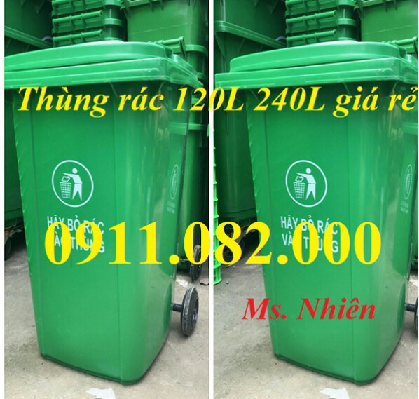 Thùng đựng rác giá rẻ- khuyến mãi thùng rác 120l 240l 660l tại vĩnh long- lh 0911082000
