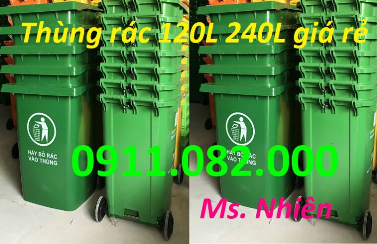 Miền tây nơi cung cấp thùng rác giá rẻ- thùng rác 120l 240l 660l mà xanh, cam- lh 0911082000